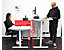 Bureau assis-debout électrique Josi | LxP 1600 x 800 mm | Boutons de mémorisation | Piétement blanc | Blanc-Chêne | Novigami